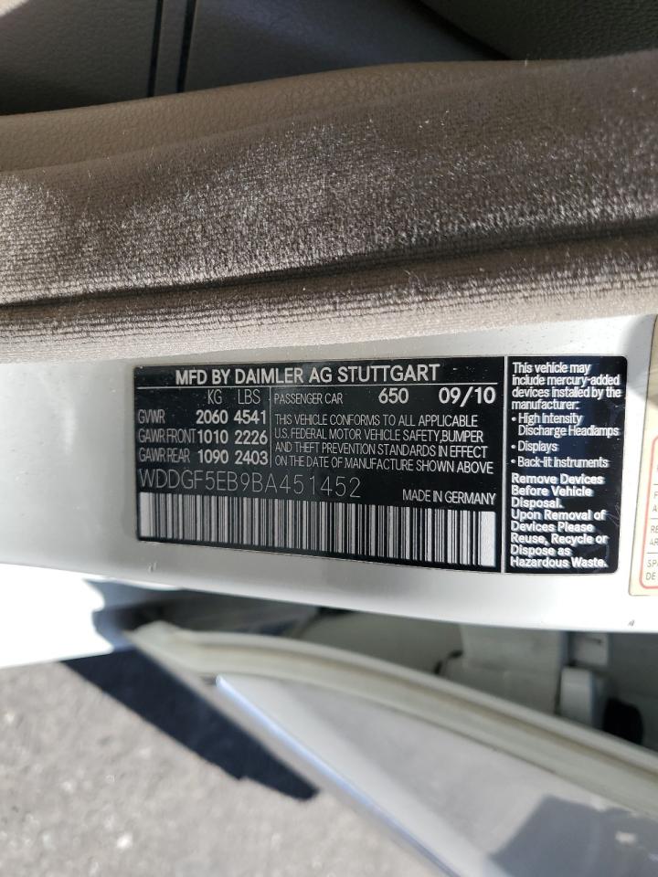 2011 Mercedes-Benz C 300 VIN: WDDGF5EB9BA451452 Lot: 63316055