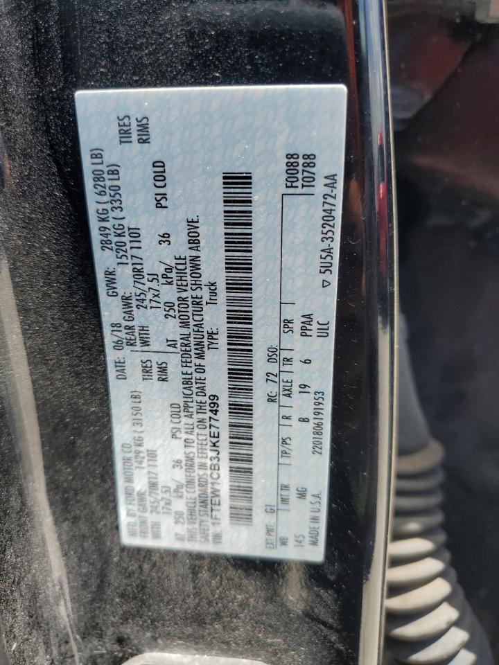 2018 Ford F150 Supercrew VIN: 1FTEW1CB3JKE77499 Lot: 65165485