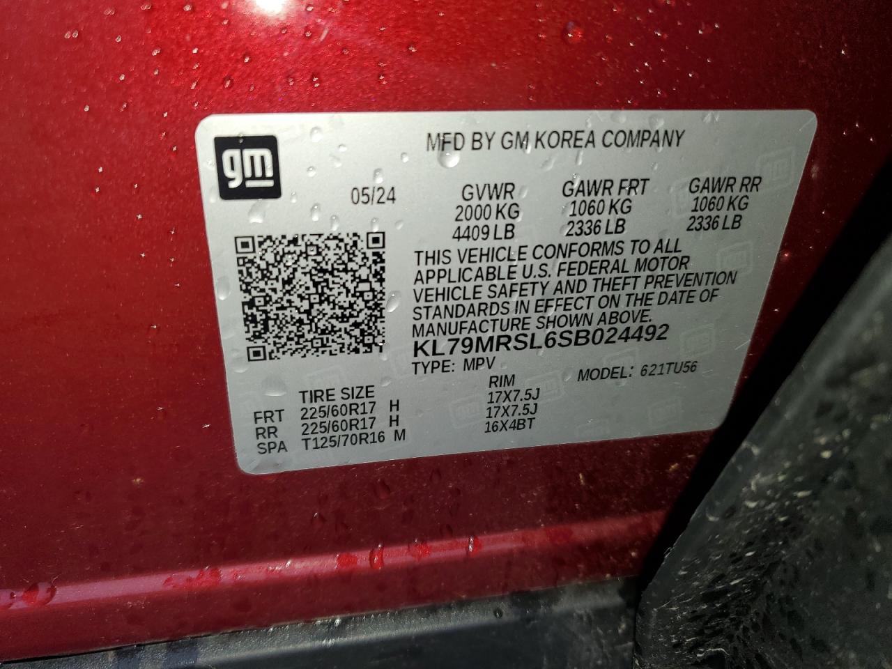 2025 Chevrolet Trailblazer Lt VIN: KL79MRSL6SB024492 Lot: 66718205