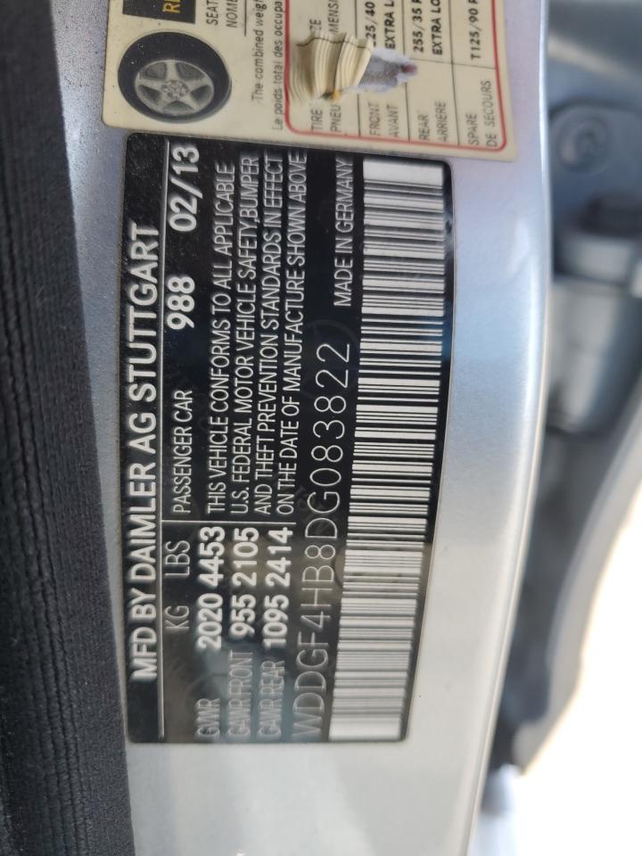 2013 Mercedes-Benz C 250 VIN: WDDGF4HB8DG083822 Lot: 63947705