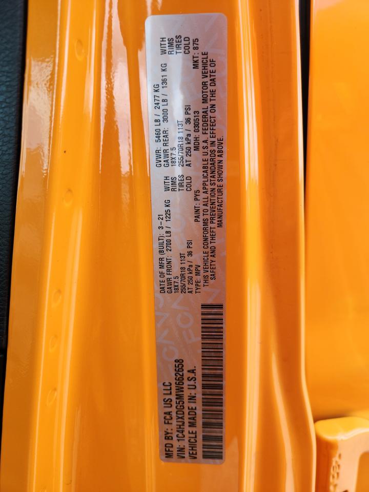 2021 Jeep Wrangler Unlimited Sport VIN: 1C4HJXDG5MW662658 Lot: 62478405
