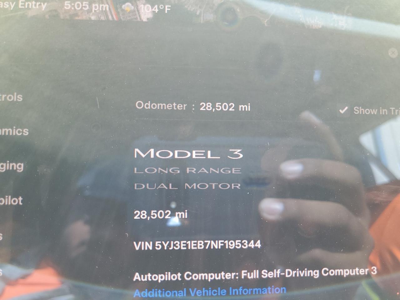2022 Tesla Model 3 VIN: 5YJ3E1EB7NF195344 Lot: 64012115