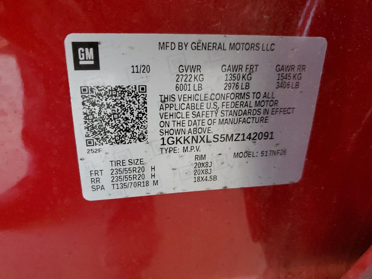 2021 GMC Acadia Denali VIN: 1GKKNXLS5MZ142091 Lot: 64980995