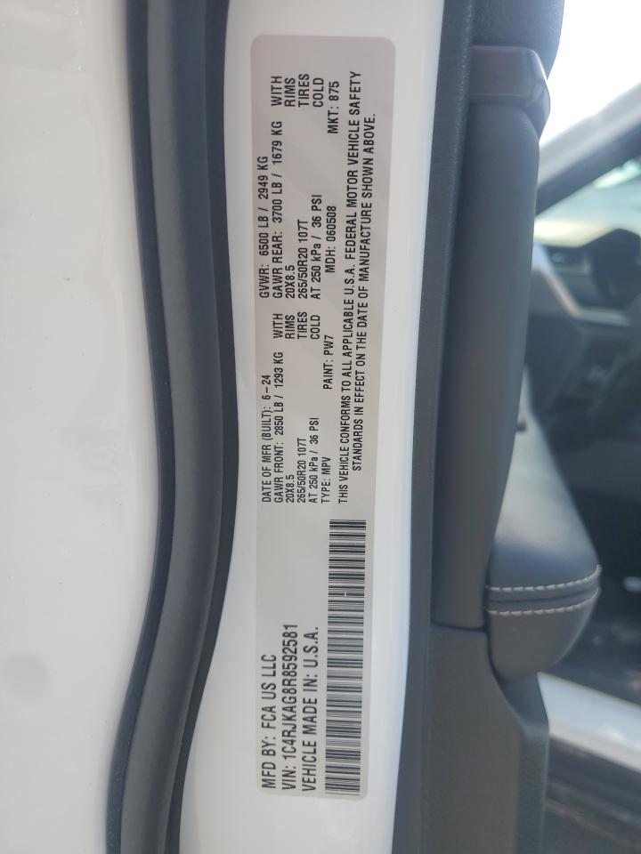 2024 Jeep Grand Cherokee L Laredo VIN: 1C4RJKAG8R8592581 Lot: 65380085