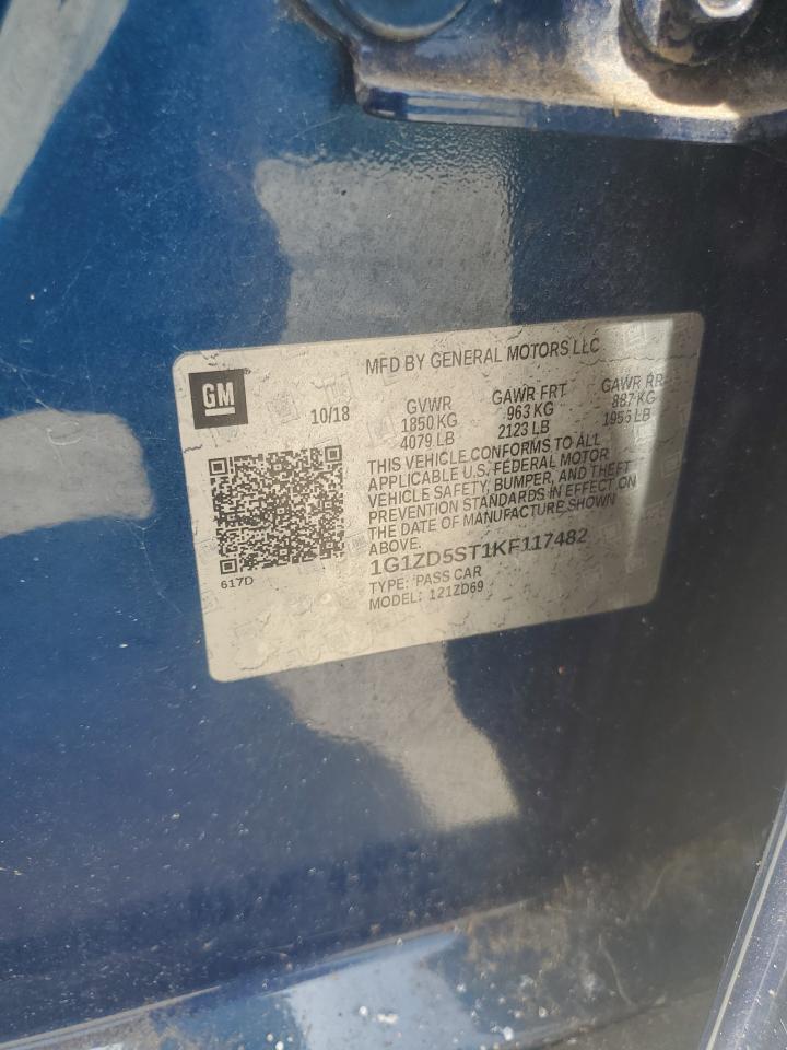 1G1ZD5ST1KF117482 CHEVROLET MALIBU 2019