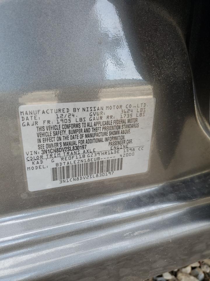 2025 Nissan Versa S VIN: 3N1CN8DV2SL830197 Lot: 63136595