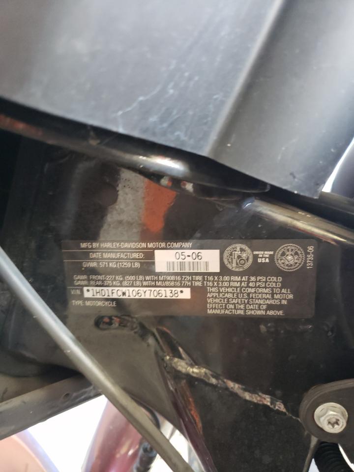 2006 Harley-Davidson Flhtcui VIN: 1HD1FCW106Y706138 Lot: 65712815