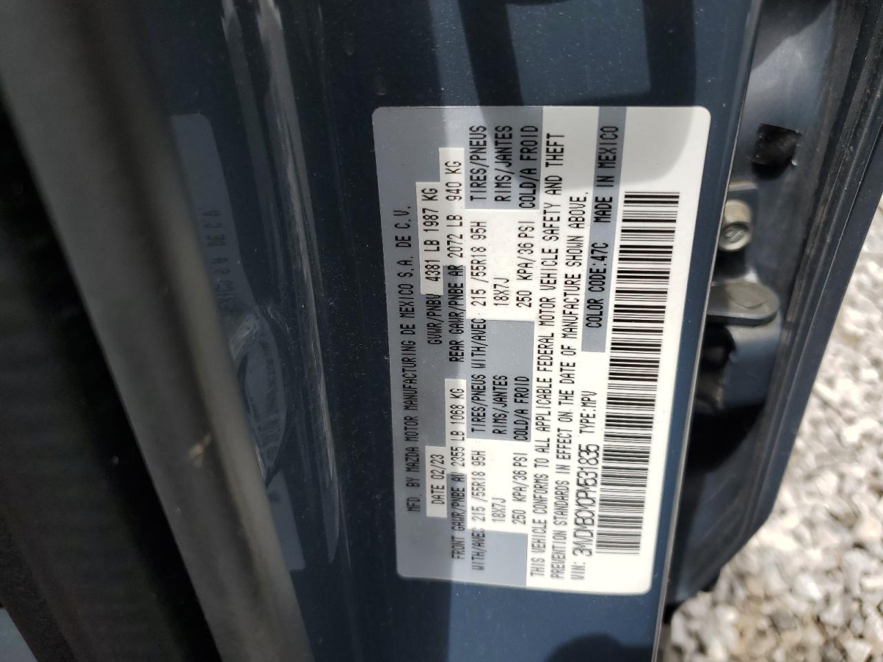 2023 Mazda Cx-30 Preferred VIN: 3MVDMBCM0PM531835 Lot: 63100515