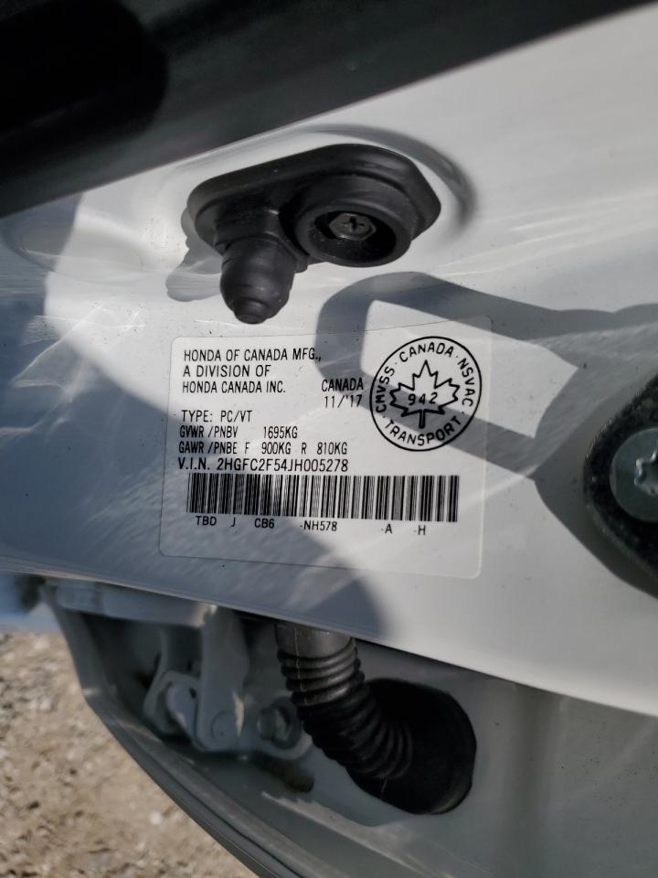 2018 Honda Civic Lx VIN: 2HGFC2F54JH005278 Lot: 64955095