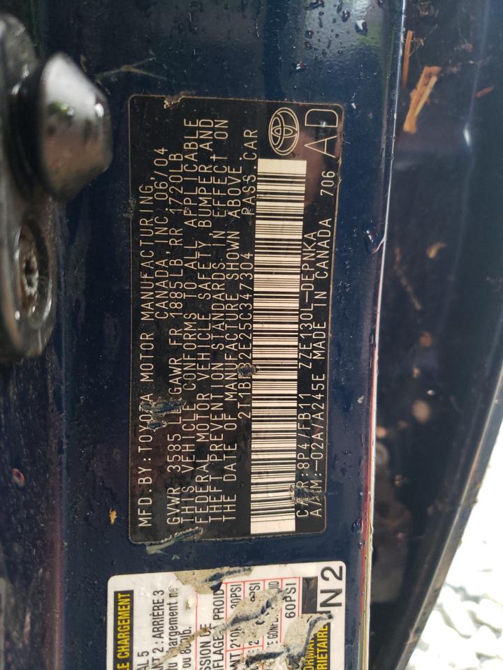 2005 Toyota Corolla Ce VIN: 2T1BR32E25C347304 Lot: 63671035