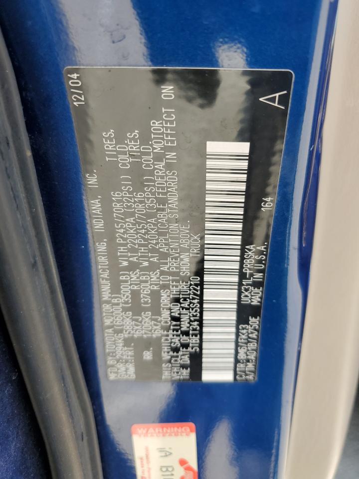 2005 Toyota Tundra Double Cab Sr5 VIN: 5TBET34135S472210 Lot: 66161275