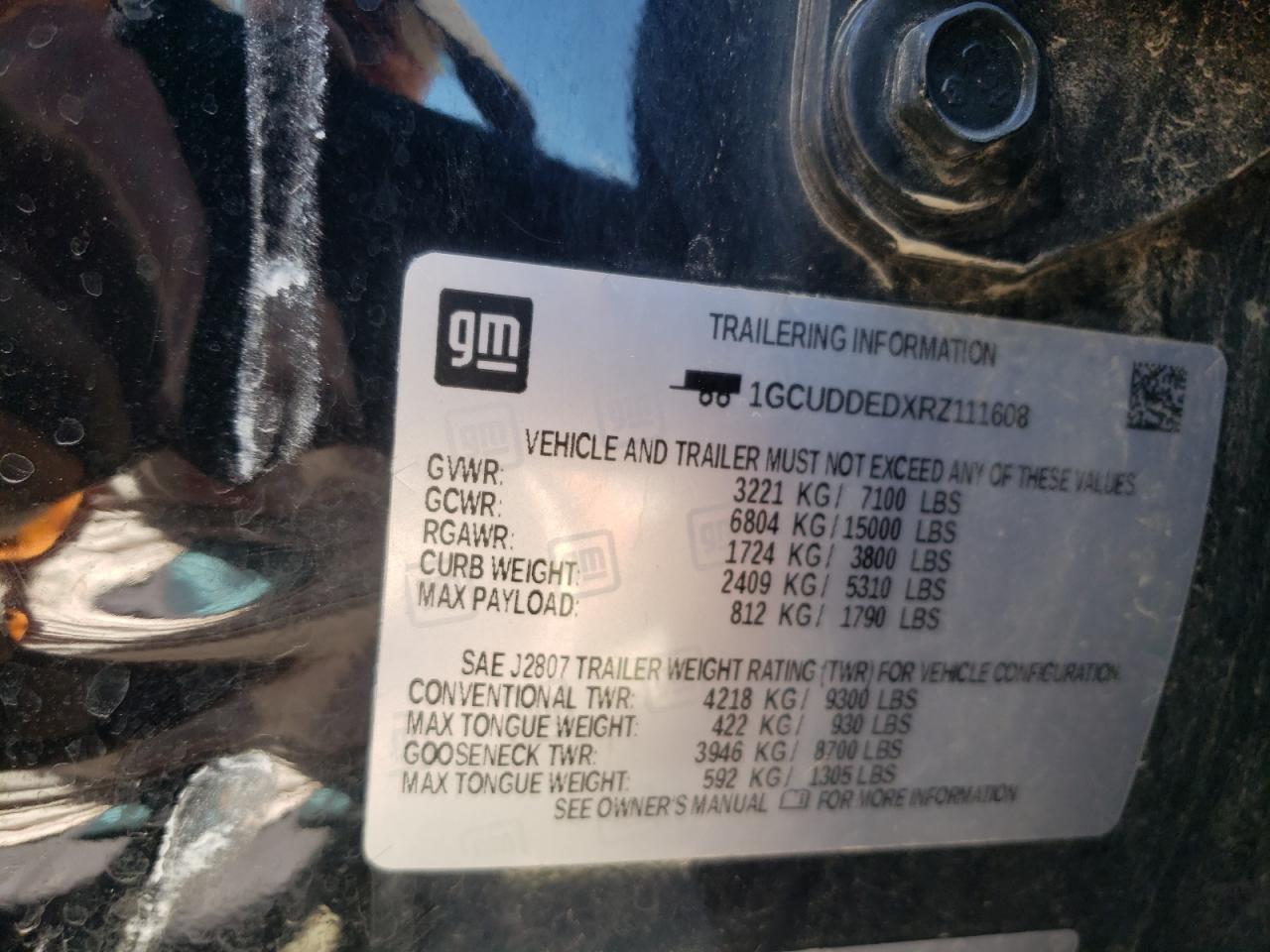 2024 Chevrolet Silverado K1500 Lt VIN: 1GCUDDEDXRZ111608 Lot: 66025425