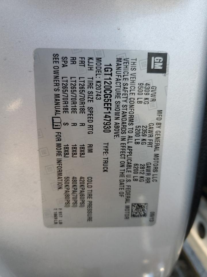 2014 GMC Sierra K2500 Sle VIN: 1GT120CG5EF147930 Lot: 65349575