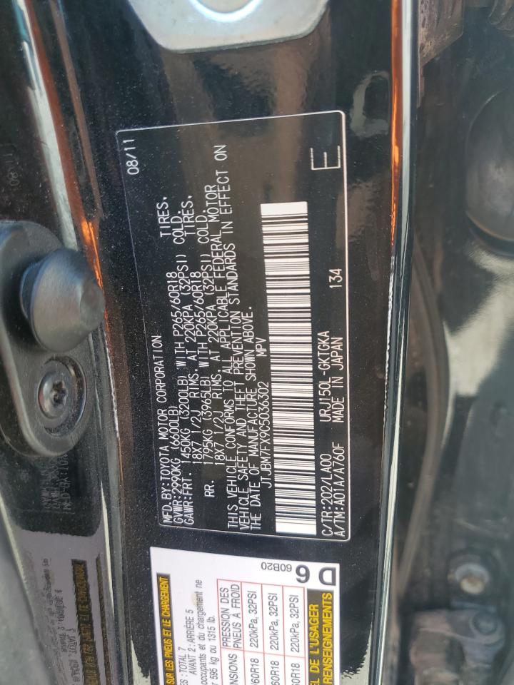 2012 Lexus Gx 460 VIN: JTJBM7FX9C5036302 Lot: 63417165