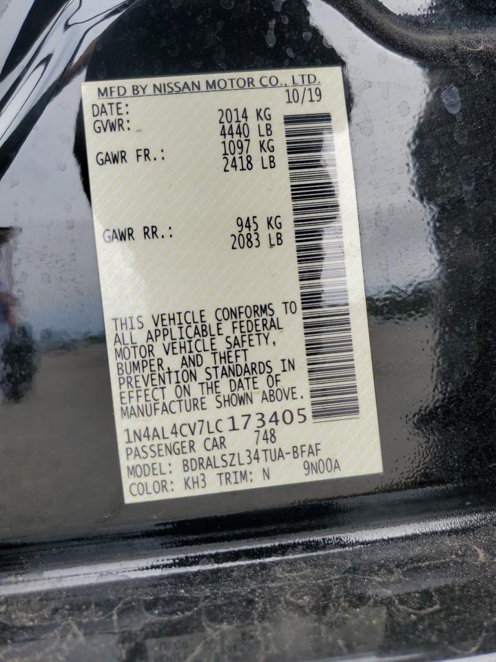 2020 Nissan Altima Sr VIN: 1N4AL4CV7LC173405 Lot: 64294995