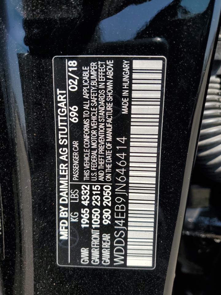 2018 Mercedes-Benz Cla 250 VIN: WDDSJ4EB9JN646414 Lot: 64864875