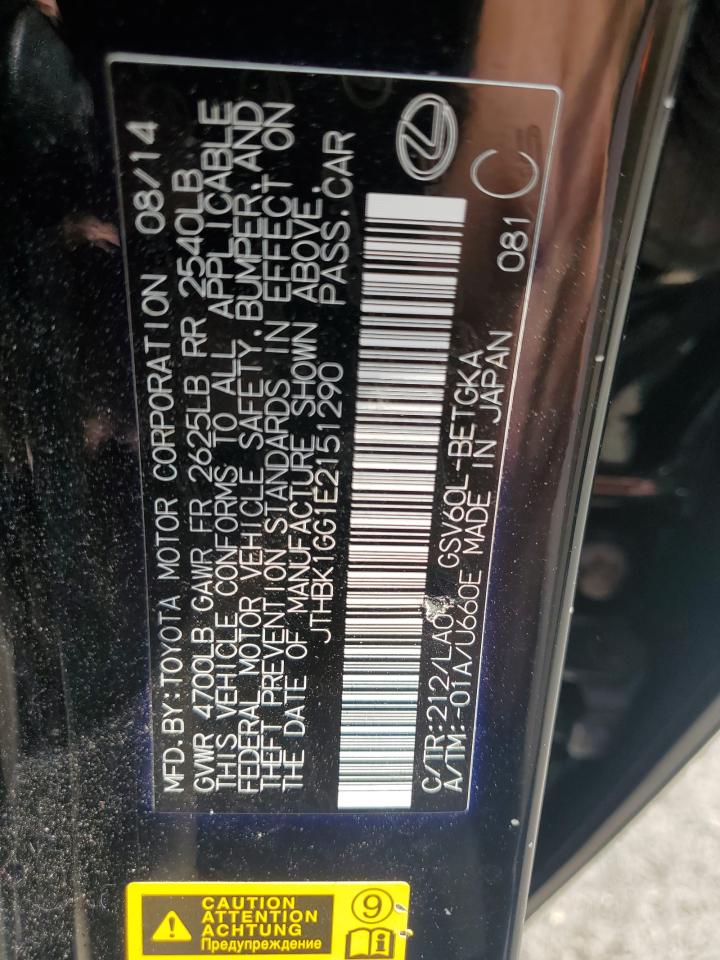 2014 Lexus Es 350 VIN: JTHBK1GG1E2151290 Lot: 65286755