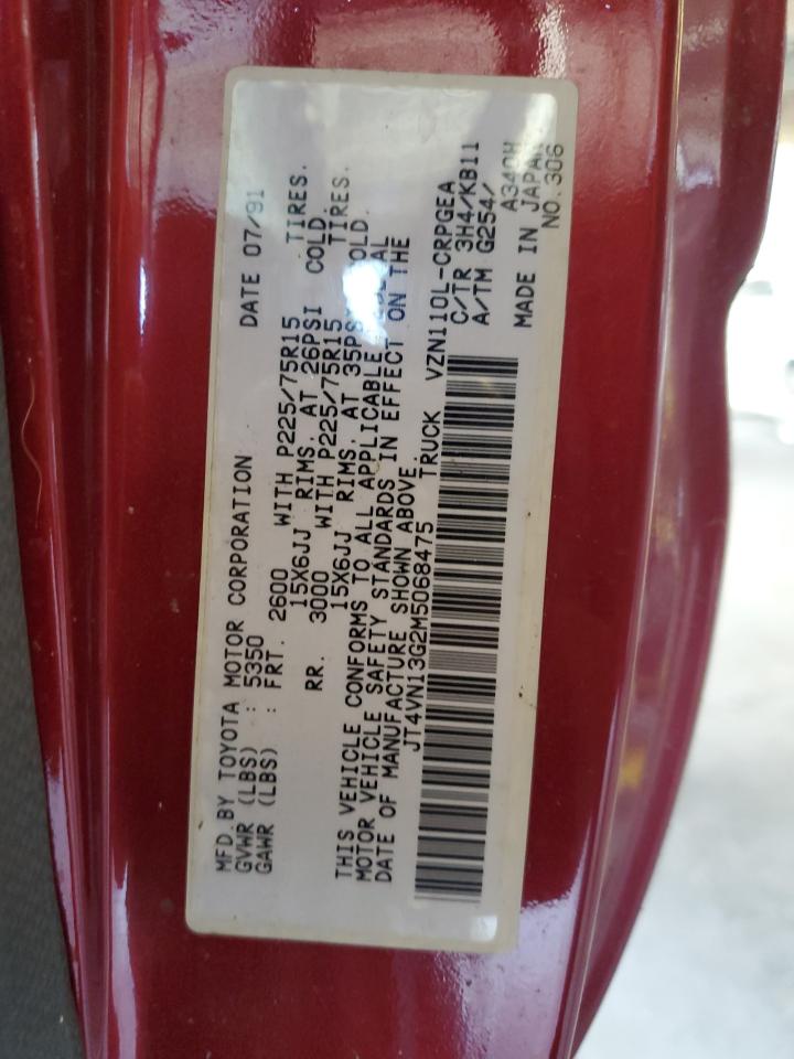 1991 Toyota Pickup 1/2 Ton Extra Long Wheelbase Sr5 VIN: JT4VN13G2M5068475 Lot: 65837565