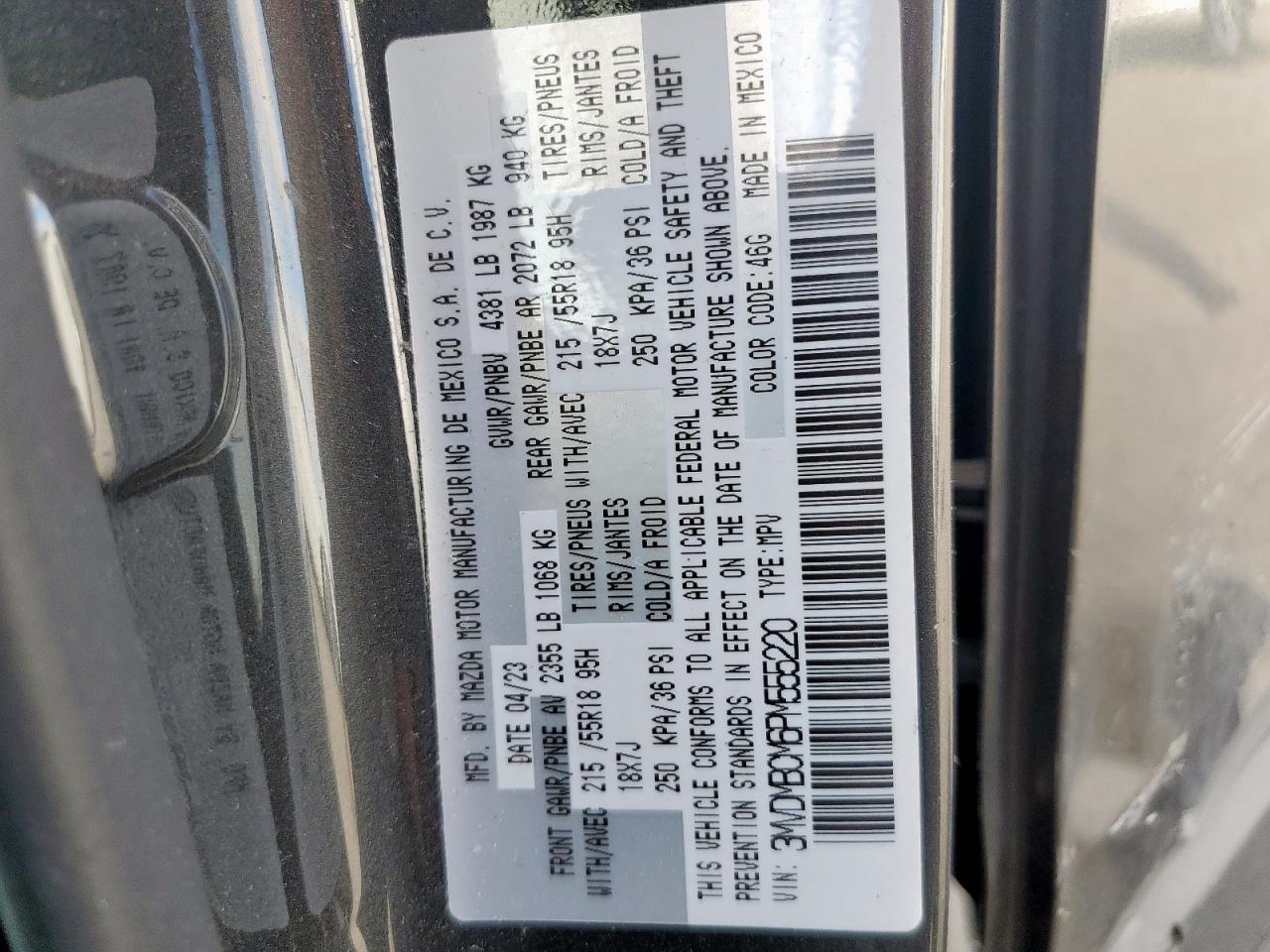 2023 Mazda Cx-30 Preferred VIN: 3MVDMBCM6PM555220 Lot: 66160215