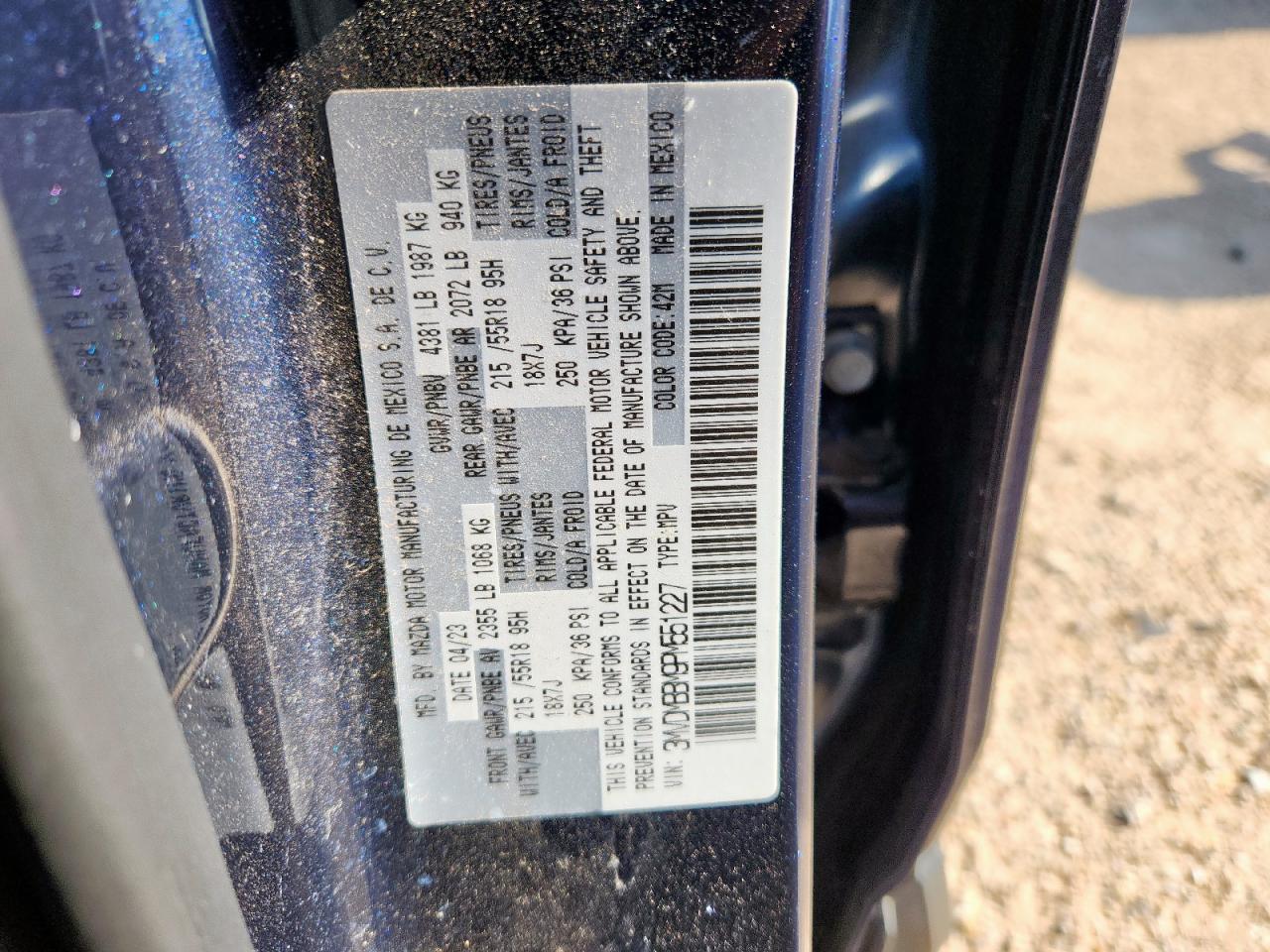 2023 Mazda Cx-30 Select VIN: 3MVDMBBM9PM551227 Lot: 64056265