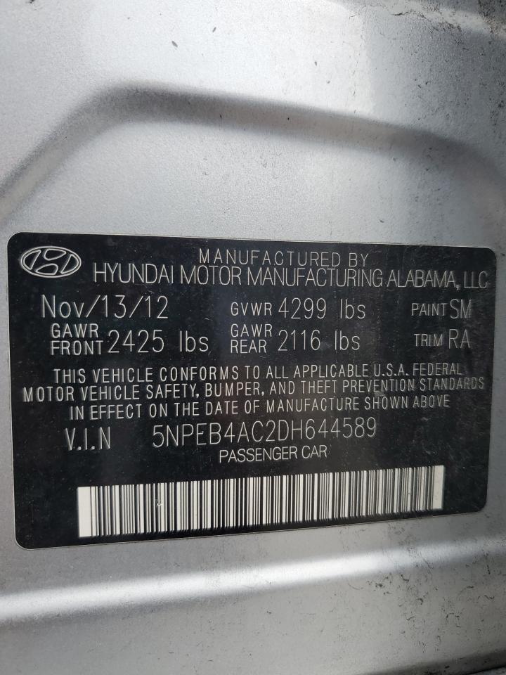 2013 Hyundai Sonata Gls VIN: 5NPEB4AC2DH644589 Lot: 64613485