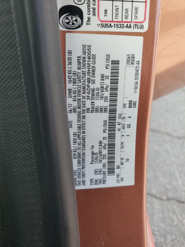 3FADP4BJ9HM140055 2017 Ford Fiesta Se