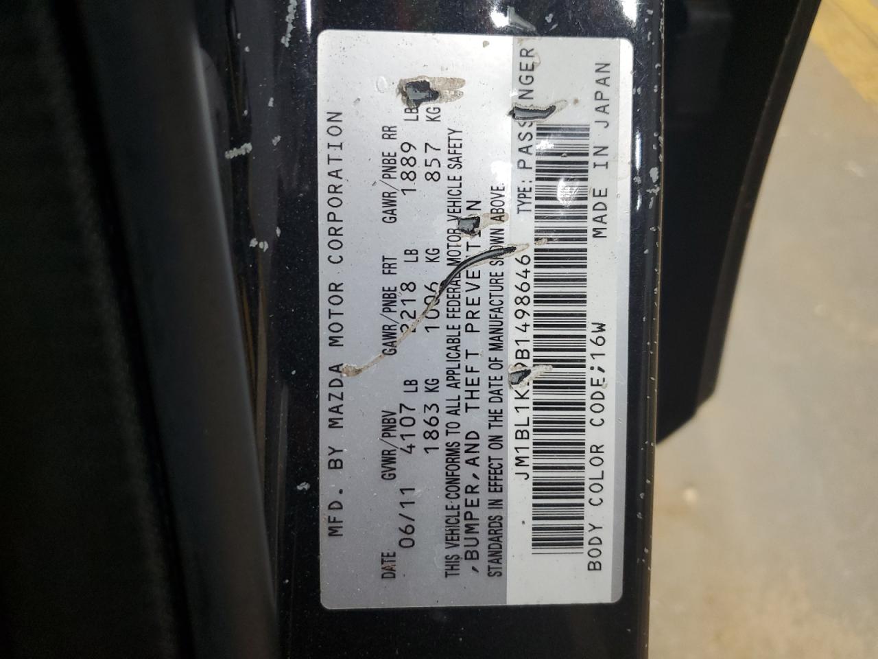 2012 Mazda 3 S VIN: JM1BL1K59B1498646 Lot: 62843745