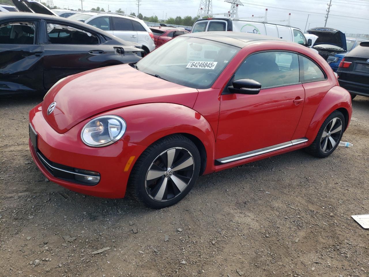 2013 Volkswagen Beetle Turbo red hatchback gas 3VWVA7AT8DM666575 photo #1