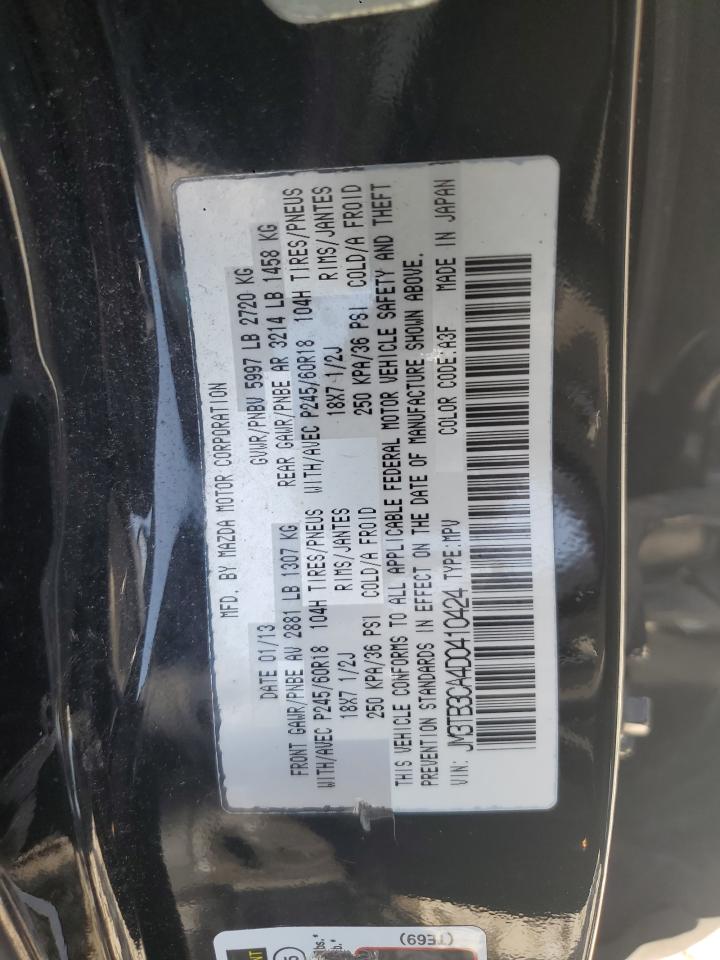 2013 Mazda Cx-9 Touring VIN: JM3TB3CA4D0410424 Lot: 65386095
