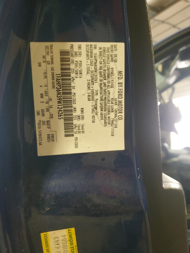2009 Ford Focus Ses VIN: 1FAHP36N39W124265 Lot: 65259765