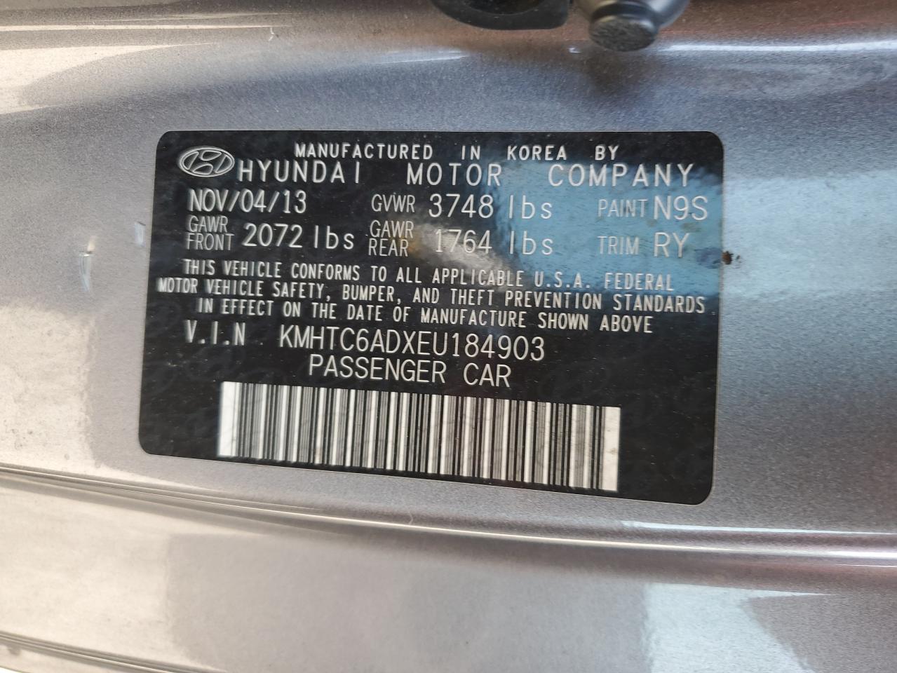 kmhtc6adxeu184903 KMHTC6ADXEU184903 2014 Hyundai Veloster