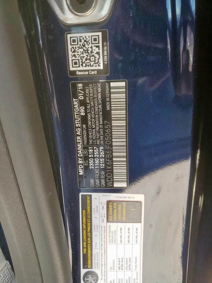 2018 Mercedes-Benz E 400 VIN: WDD1K6FB6JF050657 Lot: 64455305
