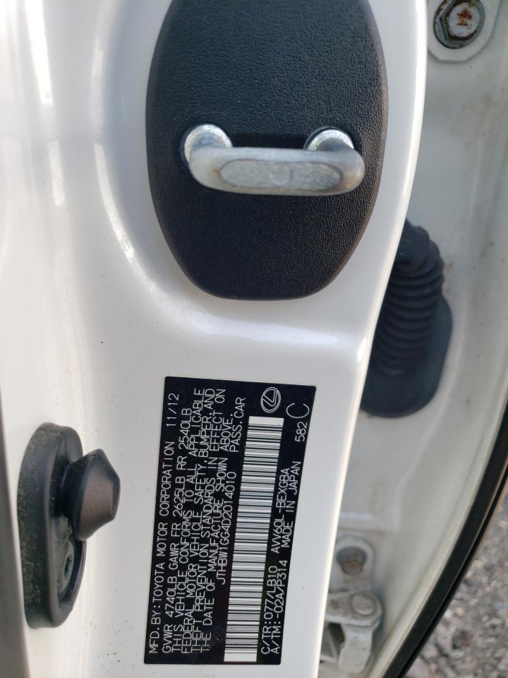 2013 Lexus Es 300H VIN: JTHBW1GG4D2014010 Lot: 65074185