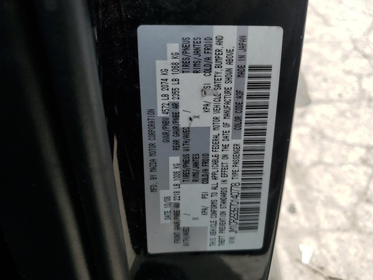2007 Mazda 5 VIN: JM1CR293970140778 Lot: 63758535