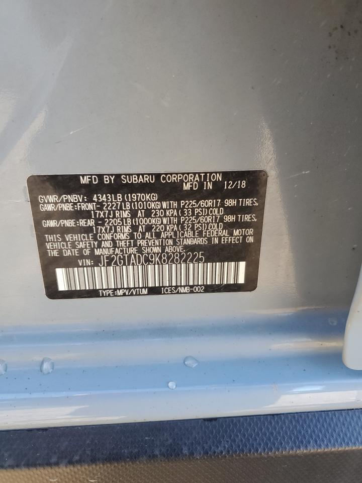 2019 Subaru Crosstrek Premium VIN: JF2GTADC9K8282225 Lot: 65092175