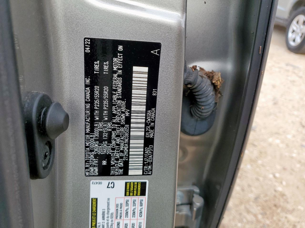2022 Lexus Rx 450H VIN: 2T2HGMDA1NC085058 Lot: 64649115