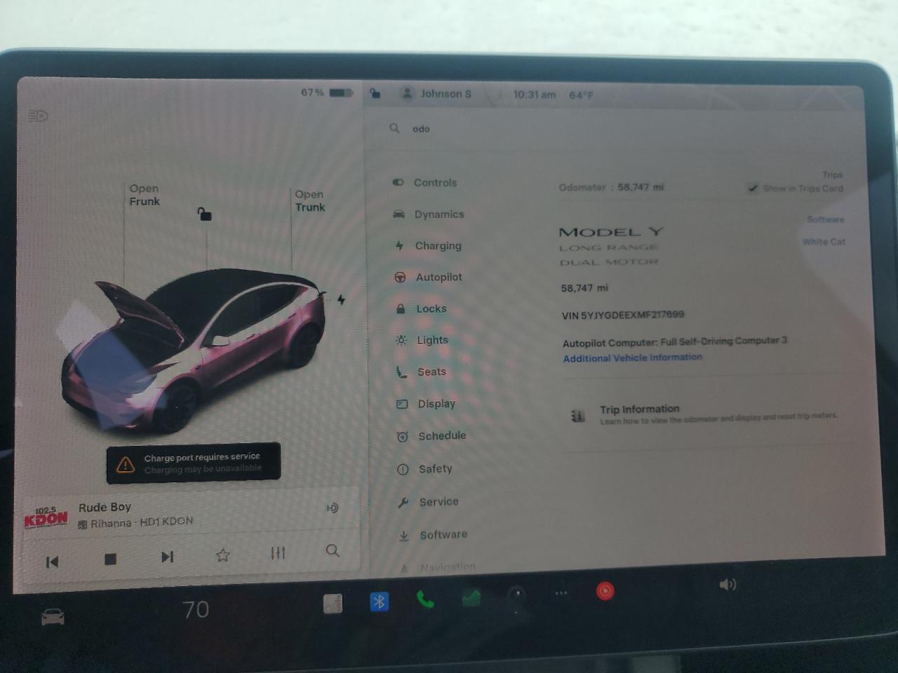 2021 Tesla Model Y VIN: 5YJYGDEEXMF217699 Lot: 66033155