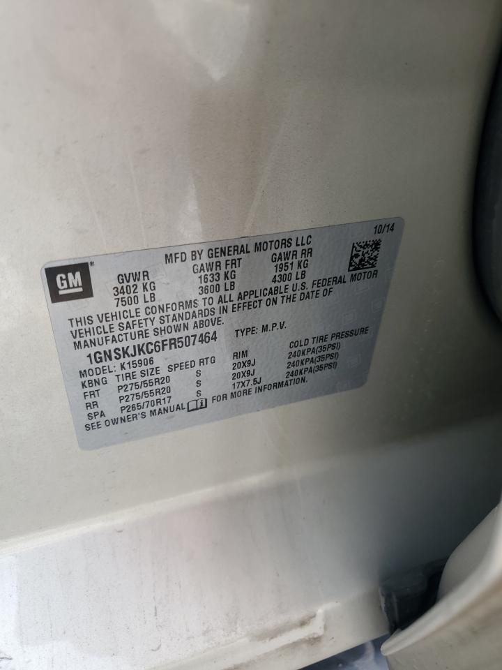 2015 Chevrolet Suburban K1500 Lt VIN: 1GNSKJKC6FR507464 Lot: 64788765