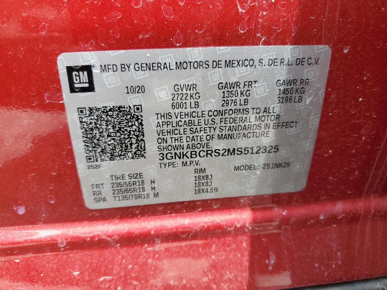 3gnkbcrs2ms512325 3GNKBCRS2MS512325 2021 Chevrolet Blazer 2Lt