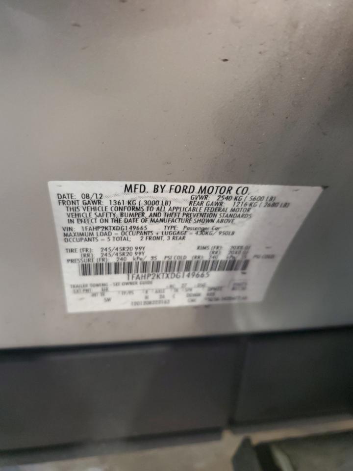 2013 Ford Taurus Sho VIN: 1FAHP2KTXDG149665 Lot: 63294305
