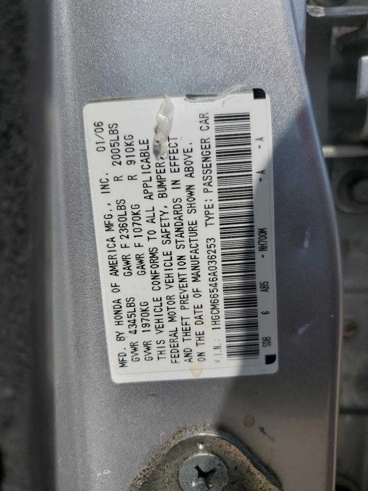 2006 Honda Accord Ex VIN: 1HGCM66546A036253 Lot: 63466935