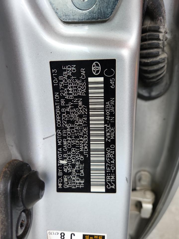 2014 Toyota Prius VIN: JTDKN3DU2E1741227 Lot: 64566255