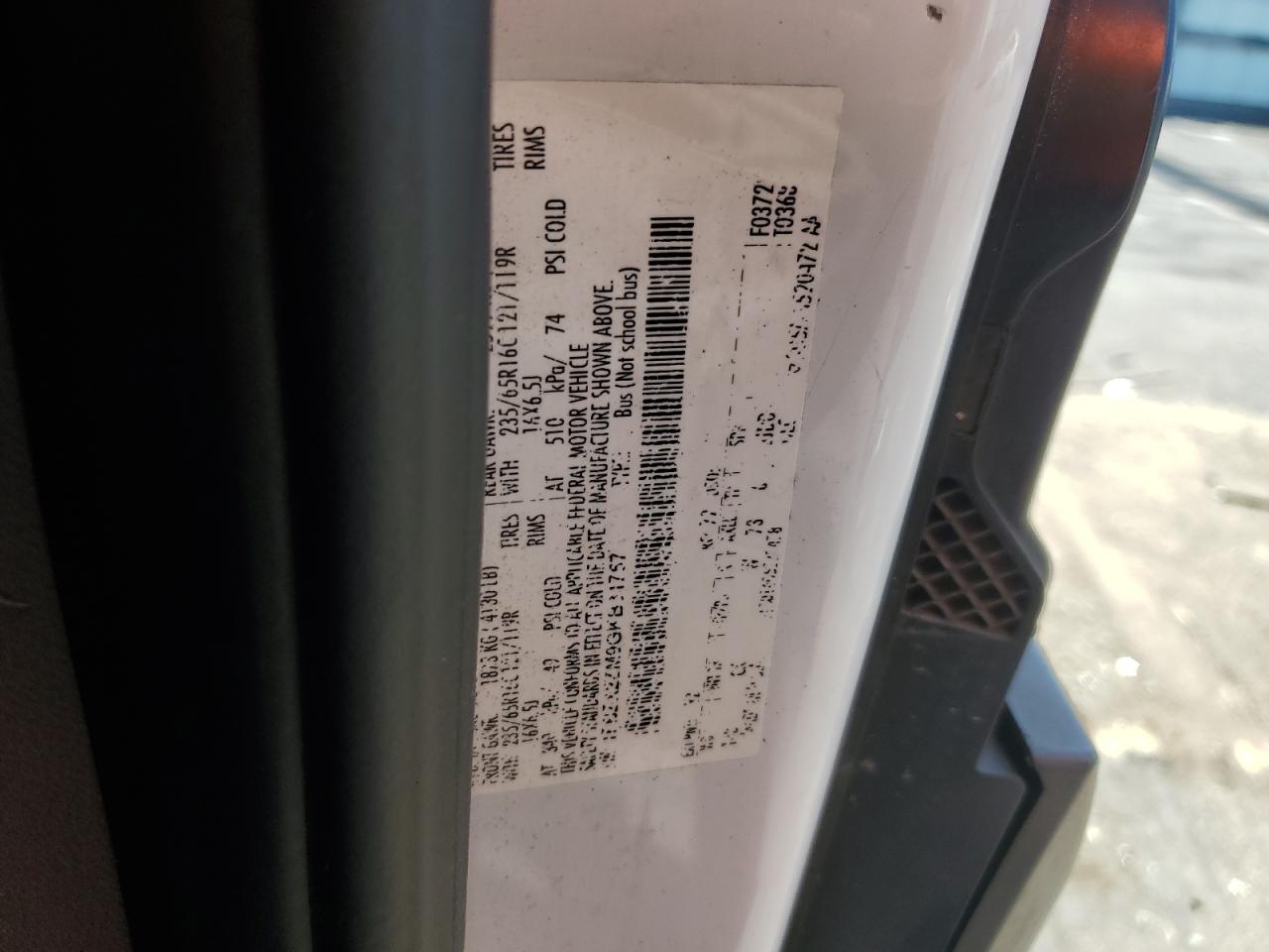 2016 Ford Transit T-350 VIN: 1FBZX2ZM9GKB31757 Lot: 65981515