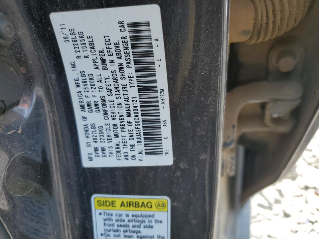 2012 Acura Tl VIN: 19UUA9F50CA004121 Lot: 81419175