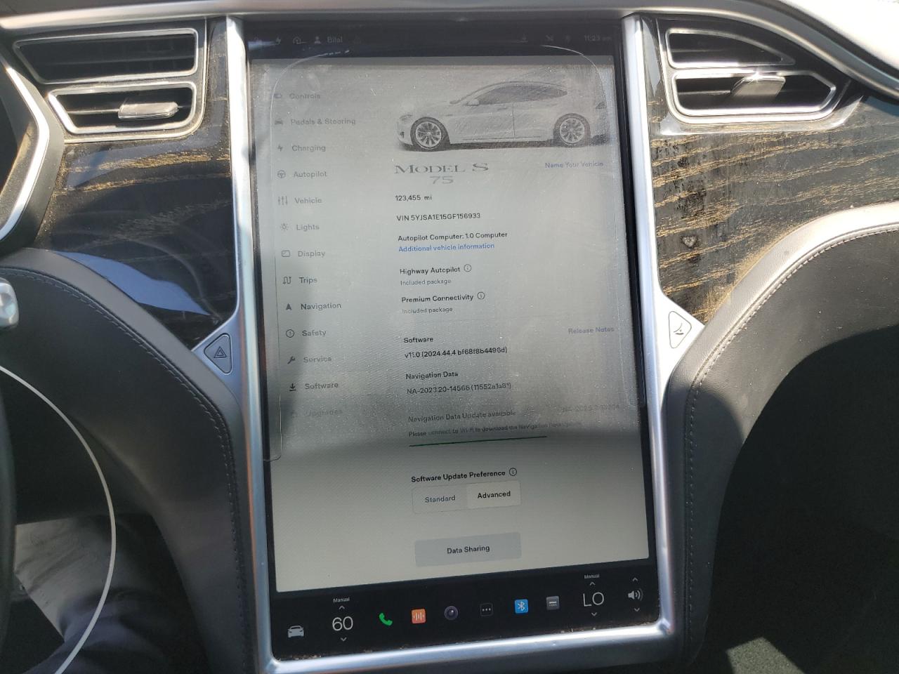 2016 Tesla Model S VIN: 5YJSA1E15GF156933 Lot: 62852425