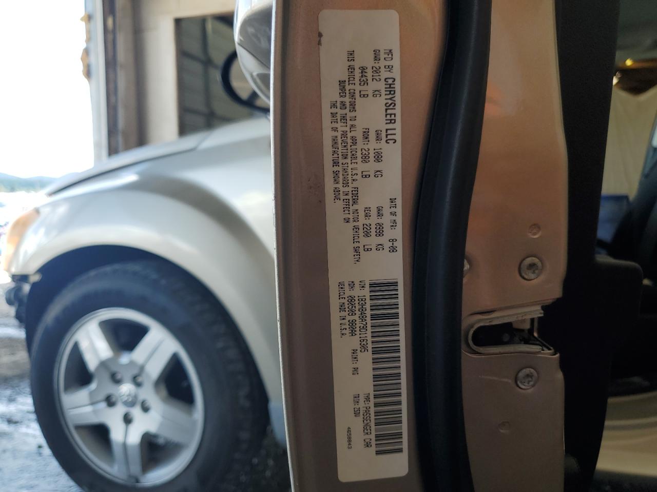 2009 Dodge Caliber Sxt VIN: 1B3HB48A79D116305 Lot: 63622765