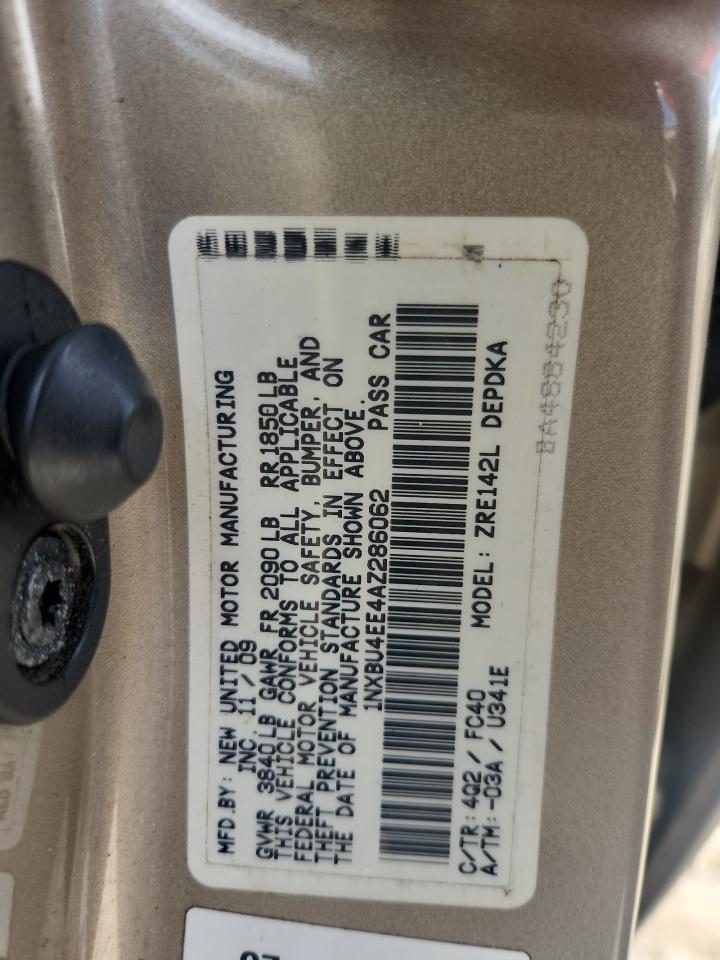 2010 Toyota Corolla Base VIN: 1NXBU4EE4AZ286062 Lot: 62276855