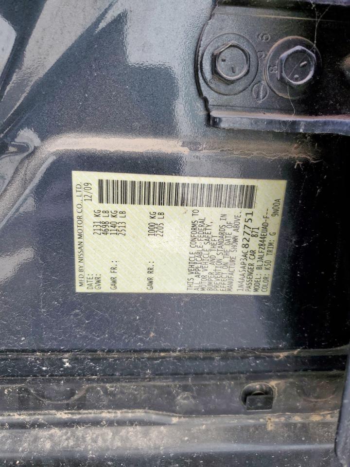 2010 Nissan Maxima S VIN: 1N4AA5AP3AC827751 Lot: 65038805