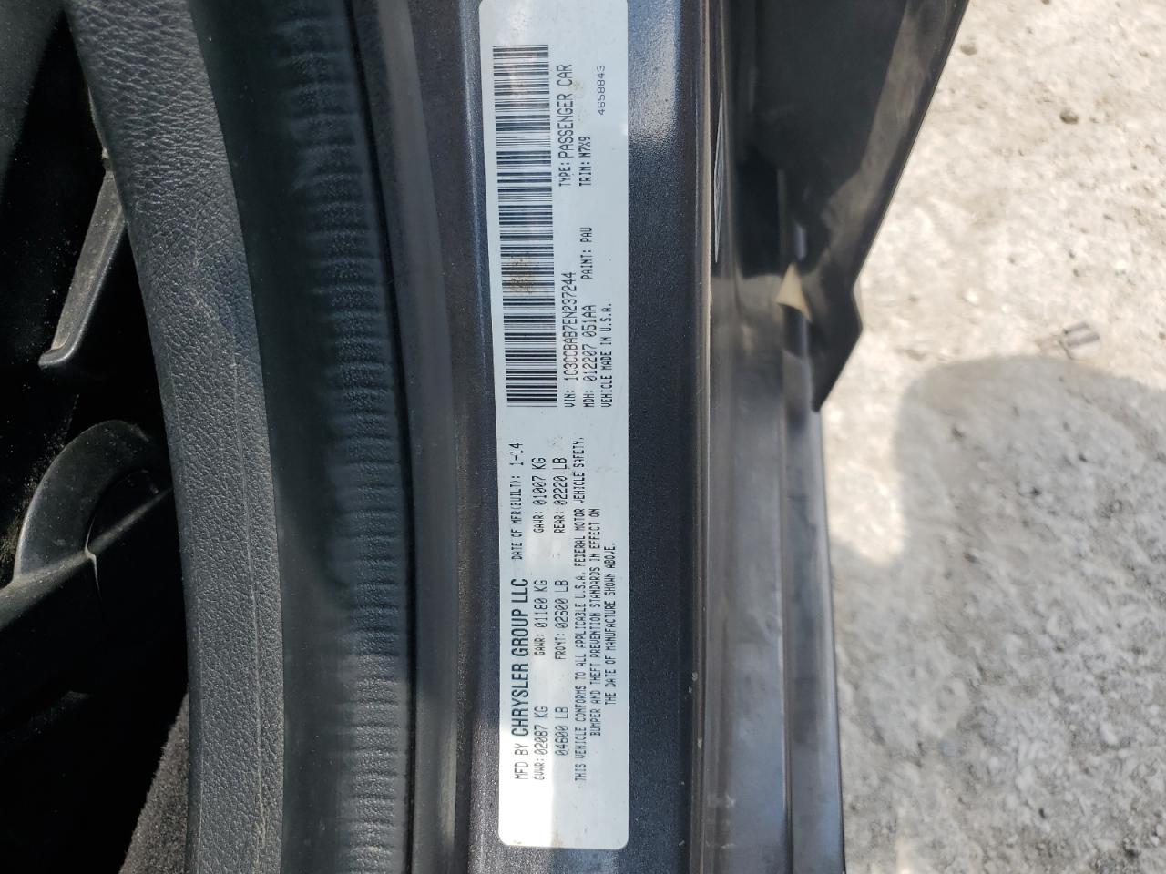 2014 Chrysler 200 Lx VIN: 1C3CCBAB7EN237244 Lot: 63058765