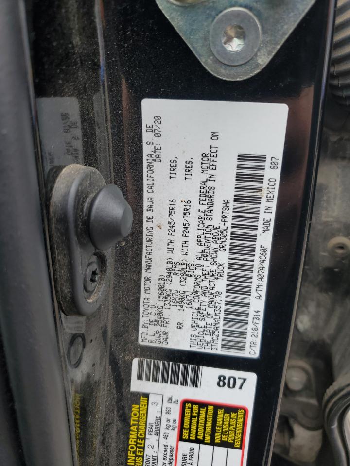 2020 Toyota Tacoma Double Cab VIN: 3TMCZ5ANXLM357178 Lot: 64724175